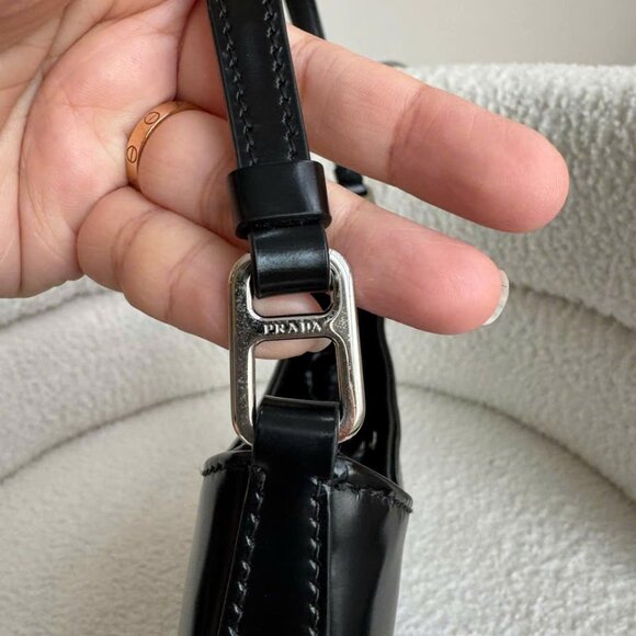 ❌SOLD❌ Prada Cleo Brushed Leather Shoulder Bag Black - Picture 5 of 16